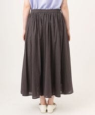 OLHHD03099 eur3(エウルキューブ) 【大きいサイズ】インド綿ギャザーフレアスカート ダークグレー