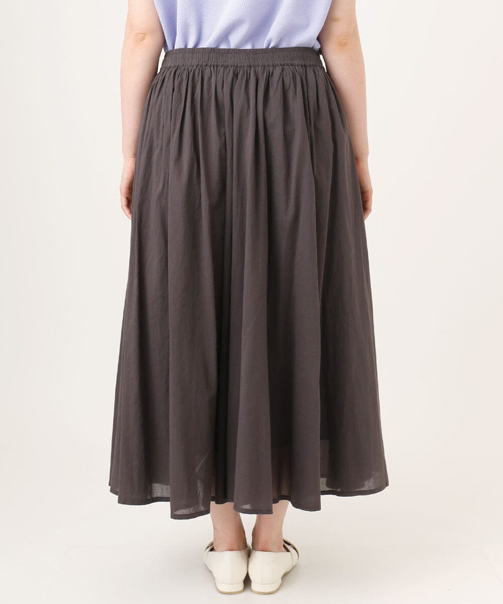 OLHHD03099 eur3(エウルキューブ) 【大きいサイズ】インド綿ギャザーフレアスカート ダークグレー