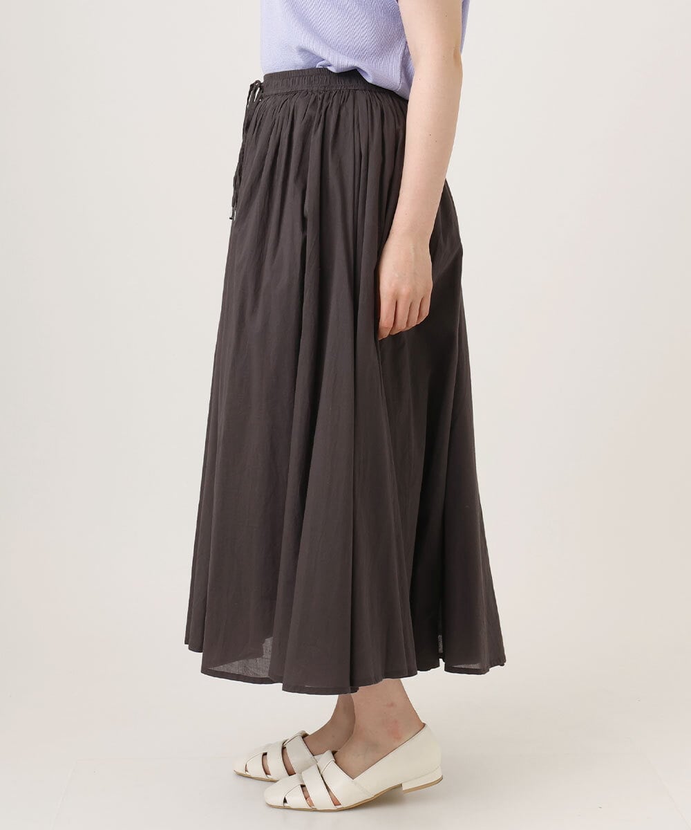 OLHHD03099 eur3(エウルキューブ) 【大きいサイズ】インド綿ギャザーフレアスカート ダークグレー
