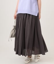 OLHHD03099 eur3(エウルキューブ) 【大きいサイズ】インド綿ギャザーフレアスカート ダークグレー