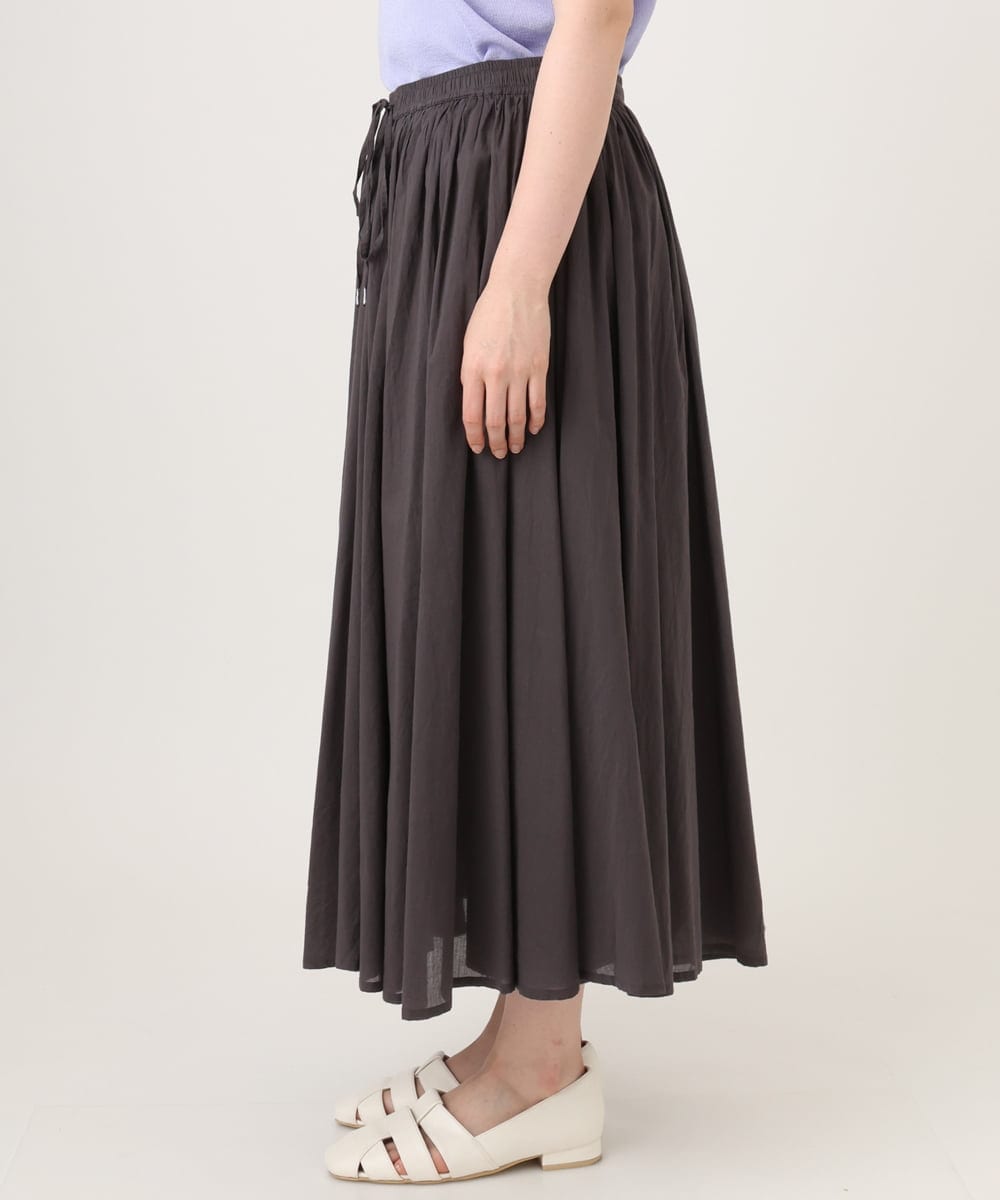 OLHHD03099 eur3(エウルキューブ) 【大きいサイズ】インド綿ギャザーフレアスカート ダークグレー