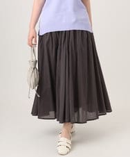 OLHHD03099 eur3(エウルキューブ) 【大きいサイズ】インド綿ギャザーフレアスカート ダークグレー