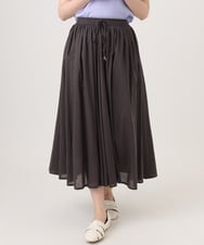 OLHHD03099 eur3(エウルキューブ) 【大きいサイズ】インド綿ギャザーフレアスカート ダークグレー