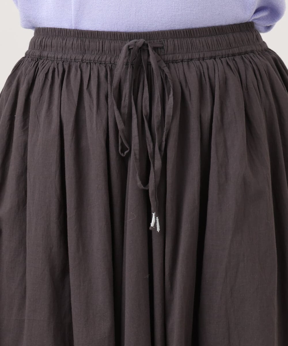 OLHHD03099 eur3(エウルキューブ) 【大きいサイズ】インド綿ギャザーフレアスカート ダークグレー