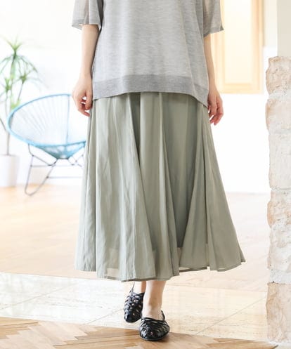 OLHHD07089 eur3 【WEB先行販売】【大きいサイズ/a.v.v×eur3】シア―フレアスカート