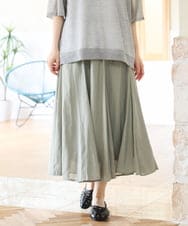 OLHHD07089 eur3(エウルキューブ) 【WEB先行販売】【大きいサイズ/a.v.v×eur3】シア―フレアスカート カーキ