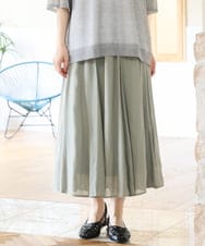 OLHHD07089 eur3(エウルキューブ) 【WEB先行販売】【大きいサイズ/a.v.v×eur3】シア―フレアスカート カーキ