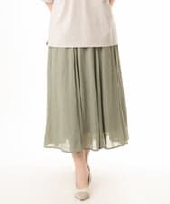OLHHD07089 eur3(エウルキューブ) 【WEB先行販売】【大きいサイズ/a.v.v×eur3】シア―フレアスカート カーキ