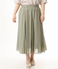 OLHHD07089 eur3(エウルキューブ) 【WEB先行販売】【大きいサイズ/a.v.v×eur3】シア―フレアスカート カーキ