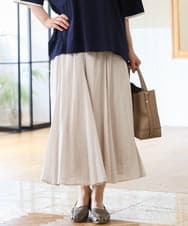 OLHHD07089 eur3(エウルキューブ) 【WEB先行販売】【大きいサイズ/a.v.v×eur3】シア―フレアスカート アイボリー