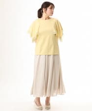OLHHD07089 eur3(エウルキューブ) 【WEB先行販売】【大きいサイズ/a.v.v×eur3】シア―フレアスカート アイボリー
