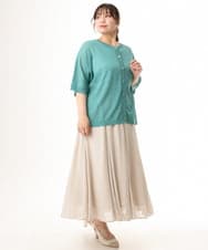 OLHHD07089 eur3(エウルキューブ) 【WEB先行販売】【大きいサイズ/a.v.v×eur3】シア―フレアスカート アイボリー