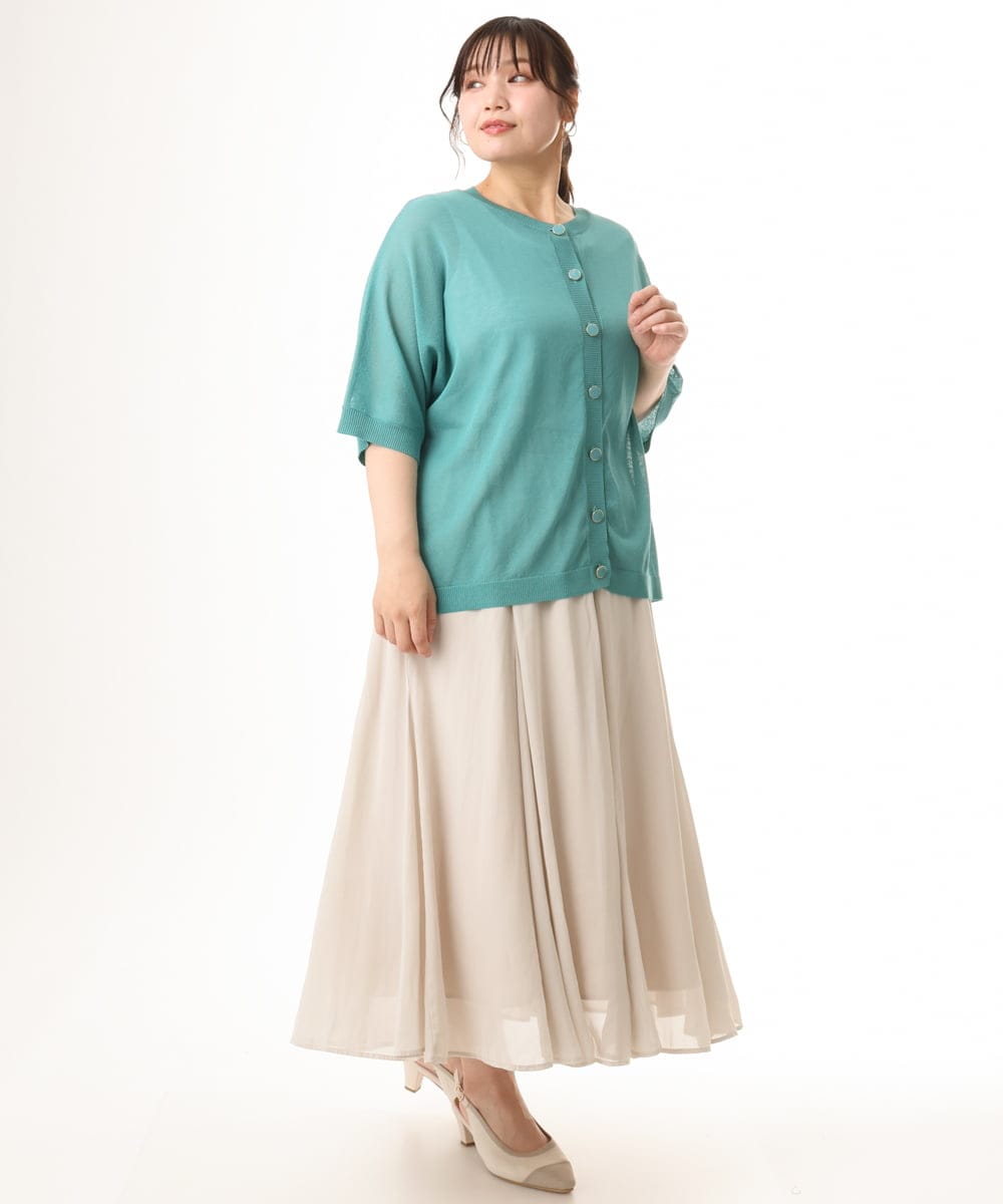 OLHHD07089 eur3(エウルキューブ) 【WEB先行販売】【大きいサイズ/a.v.v×eur3】シア―フレアスカート アイボリー
