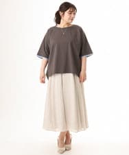 OLHHD07089 eur3(エウルキューブ) 【WEB先行販売】【大きいサイズ/a.v.v×eur3】シア―フレアスカート アイボリー