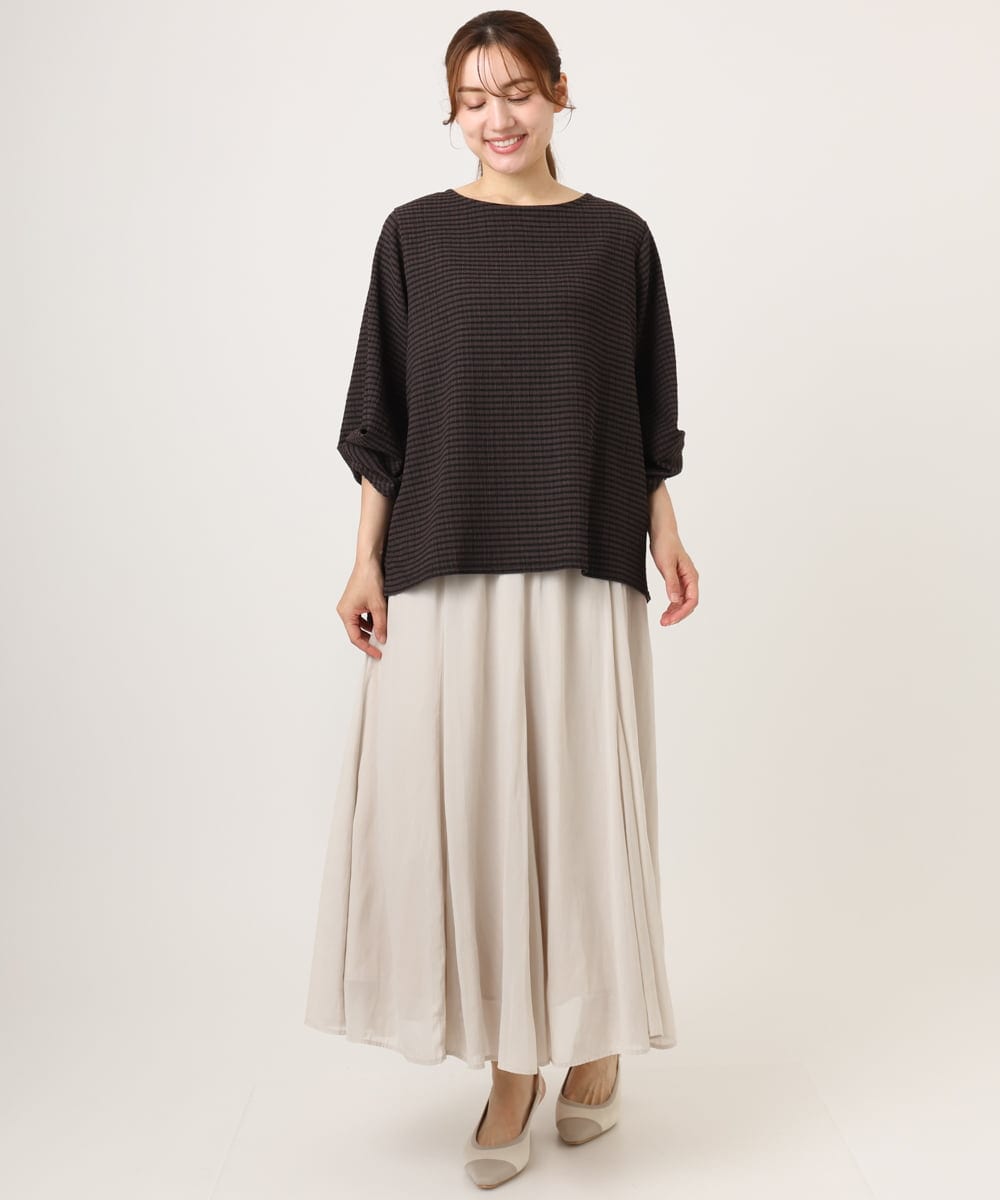 OLHHD07089 eur3(エウルキューブ) 【大きいサイズ/a.v.v×eur3】シア―フレアスカート アイボリー