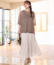 OLHHD07089 eur3(エウルキューブ) 【WEB先行販売】【大きいサイズ/a.v.v×eur3】シア―フレアスカート アイボリー