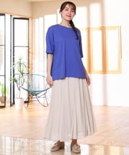OLHHD07089 eur3(エウルキューブ) 【WEB先行販売】【大きいサイズ/a.v.v×eur3】シア―フレアスカート アイボリー