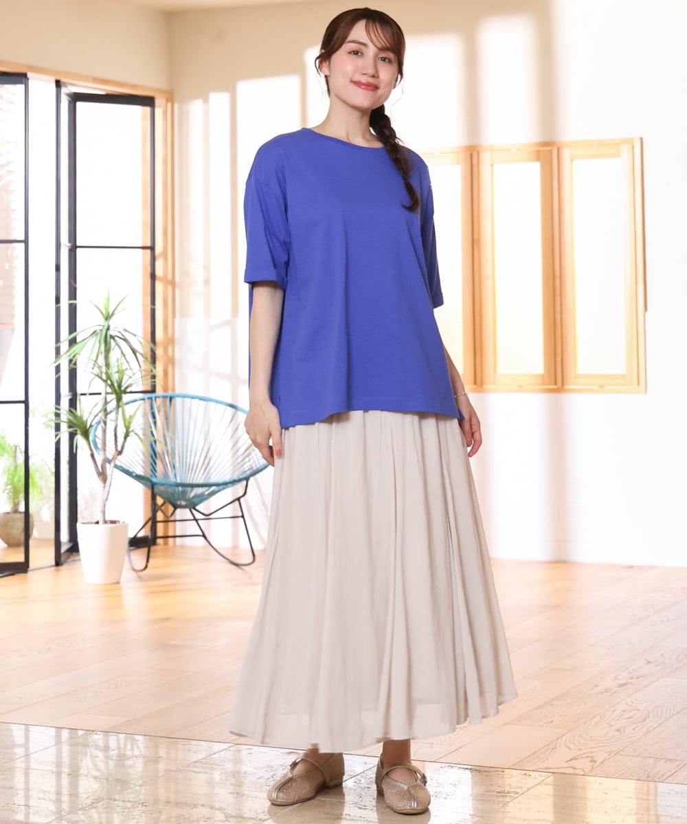 OLHHD07089 eur3(エウルキューブ) 【WEB先行販売】【大きいサイズ/a.v.v×eur3】シア―フレアスカート アイボリー