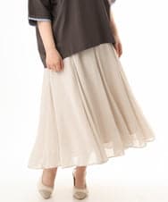 OLHHD07089 eur3(エウルキューブ) 【WEB先行販売】【大きいサイズ/a.v.v×eur3】シア―フレアスカート アイボリー