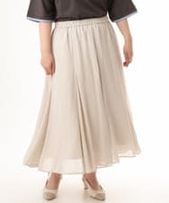 OLHHD07089 eur3(エウルキューブ) 【WEB先行販売】【大きいサイズ/a.v.v×eur3】シア―フレアスカート アイボリー