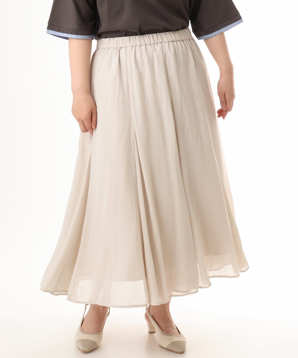 OLHHD07089 eur3(エウルキューブ) 【WEB先行販売】【大きいサイズ/a.v.v×eur3】シア―フレアスカート アイボリー