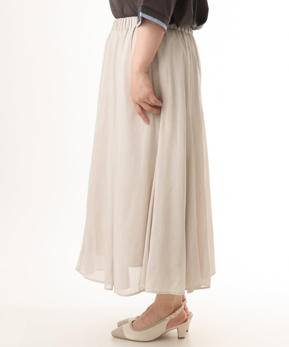 OLHHD07089 eur3(エウルキューブ) 【WEB先行販売】【大きいサイズ/a.v.v×eur3】シア―フレアスカート アイボリー