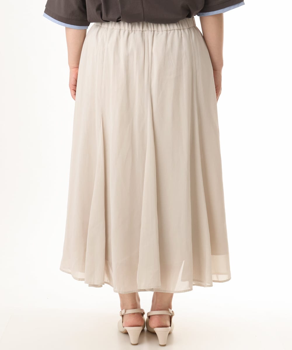 OLHHD07089 eur3(エウルキューブ) 【WEB先行販売】【大きいサイズ/a.v.v×eur3】シア―フレアスカート アイボリー