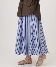OLHHD08119 eur3(エウルキューブ) 【大きいサイズ】ドビーストライプフレアスカート ラベンダー