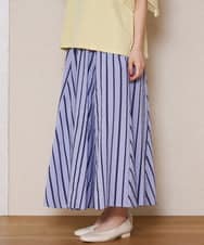 OLHHD08119 eur3(エウルキューブ) 【大きいサイズ】ドビーストライプフレアスカート ラベンダー