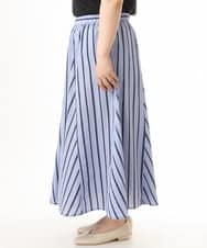 OLHHD08119 eur3(エウルキューブ) 【大きいサイズ】ドビーストライプフレアスカート ラベンダー