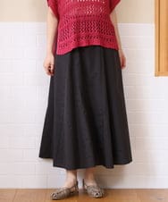OLHHD08119 eur3(エウルキューブ) 【大きいサイズ】ドビーストライプフレアスカート ダークグレー