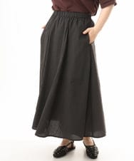 OLHHD08119 eur3(エウルキューブ) 【大きいサイズ】ドビーストライプフレアスカート ダークグレー