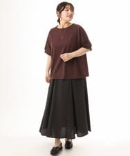 OLHHD08119 eur3(エウルキューブ) 【大きいサイズ】ドビーストライプフレアスカート ダークグレー