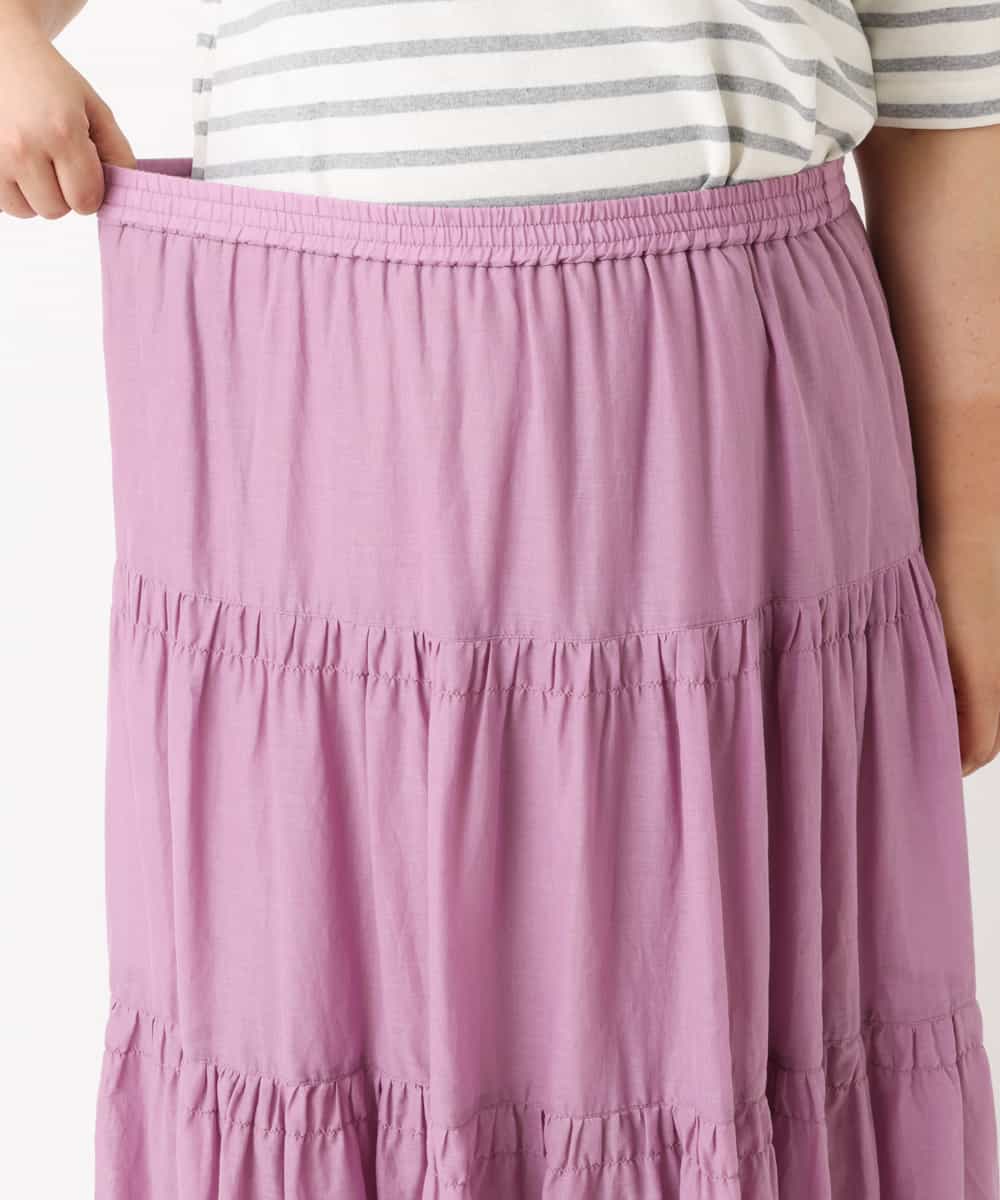 OLHHM10080 eur3(エウルキューブ) 【大きいサイズ/a.v.v×eur3】シアーコットンスカート ラベンダー(60)