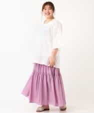 OLHHM10080 eur3(エウルキューブ) 【大きいサイズ/a.v.v×eur3】シアーコットンスカート ラベンダー(60)