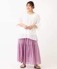OLHHM10080 eur3(エウルキューブ) 【大きいサイズ/a.v.v×eur3】シアーコットンスカート ラベンダー(60)