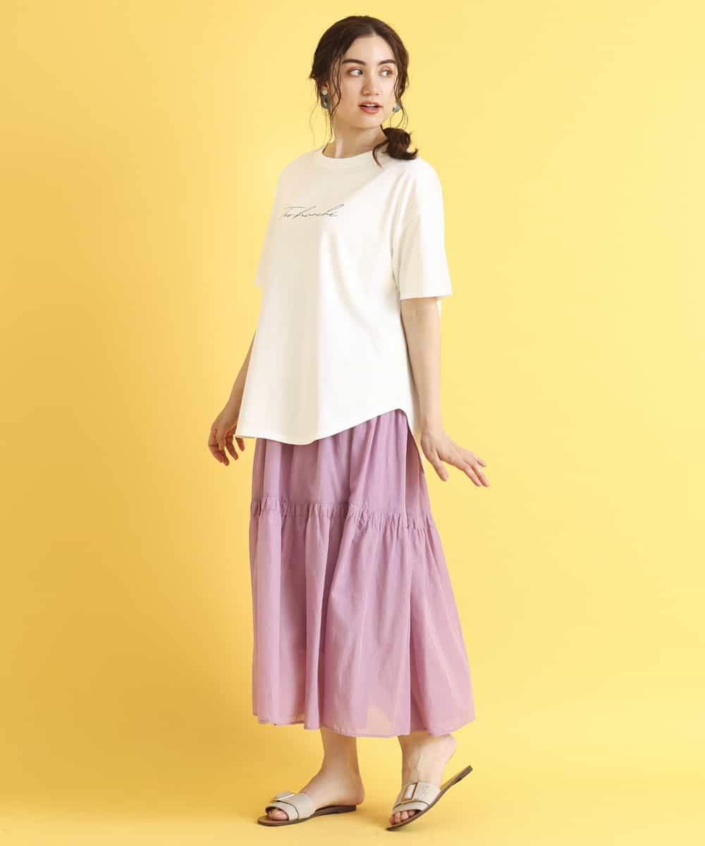 OLHHM10080 eur3(エウルキューブ) 【大きいサイズ/a.v.v×eur3】シアーコットンスカート ラベンダー(60)