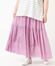 OLHHM10080 eur3(エウルキューブ) 【大きいサイズ/a.v.v×eur3】シアーコットンスカート ラベンダー(60)