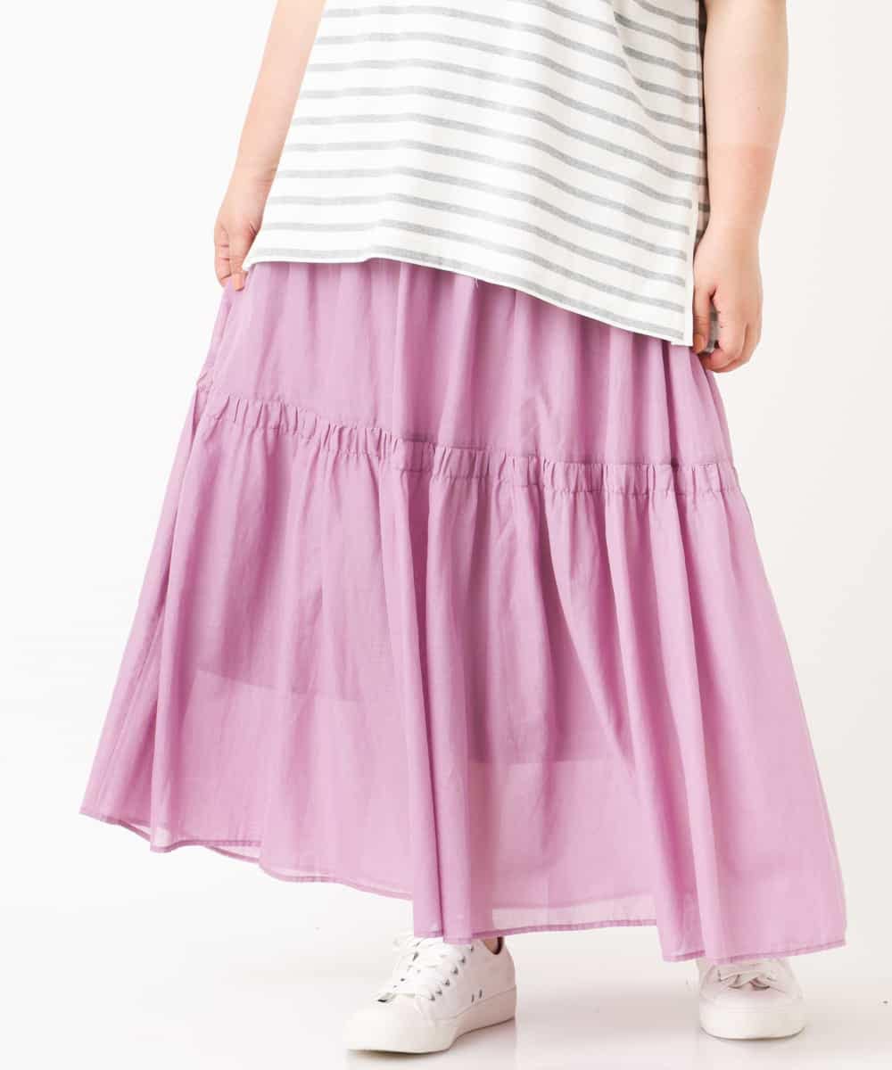 OLHHM10080 eur3(エウルキューブ) 【大きいサイズ/a.v.v×eur3】シアーコットンスカート ラベンダー(60)