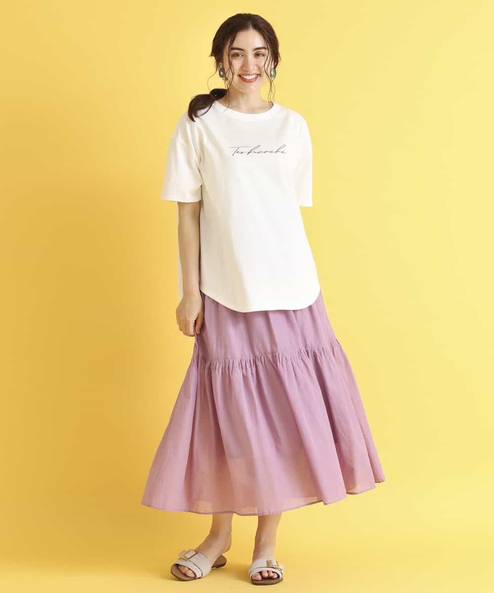 OLHHM10080 eur3(エウルキューブ) 【大きいサイズ/a.v.v×eur3】シアーコットンスカート ラベンダー(60)