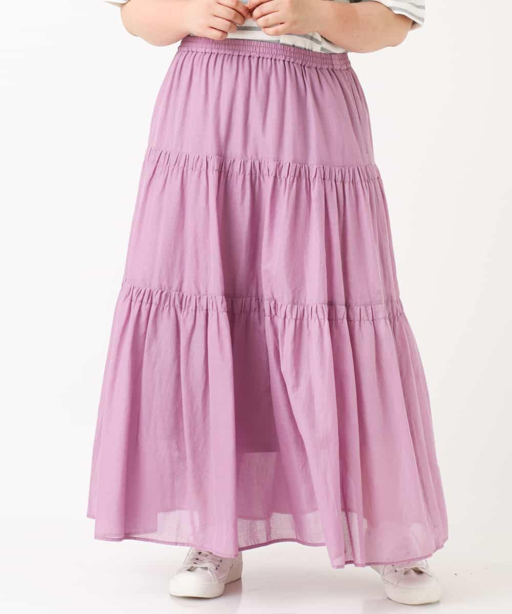 OLHHM10080 eur3(エウルキューブ) 【大きいサイズ/a.v.v×eur3】シアーコットンスカート ラベンダー(60)