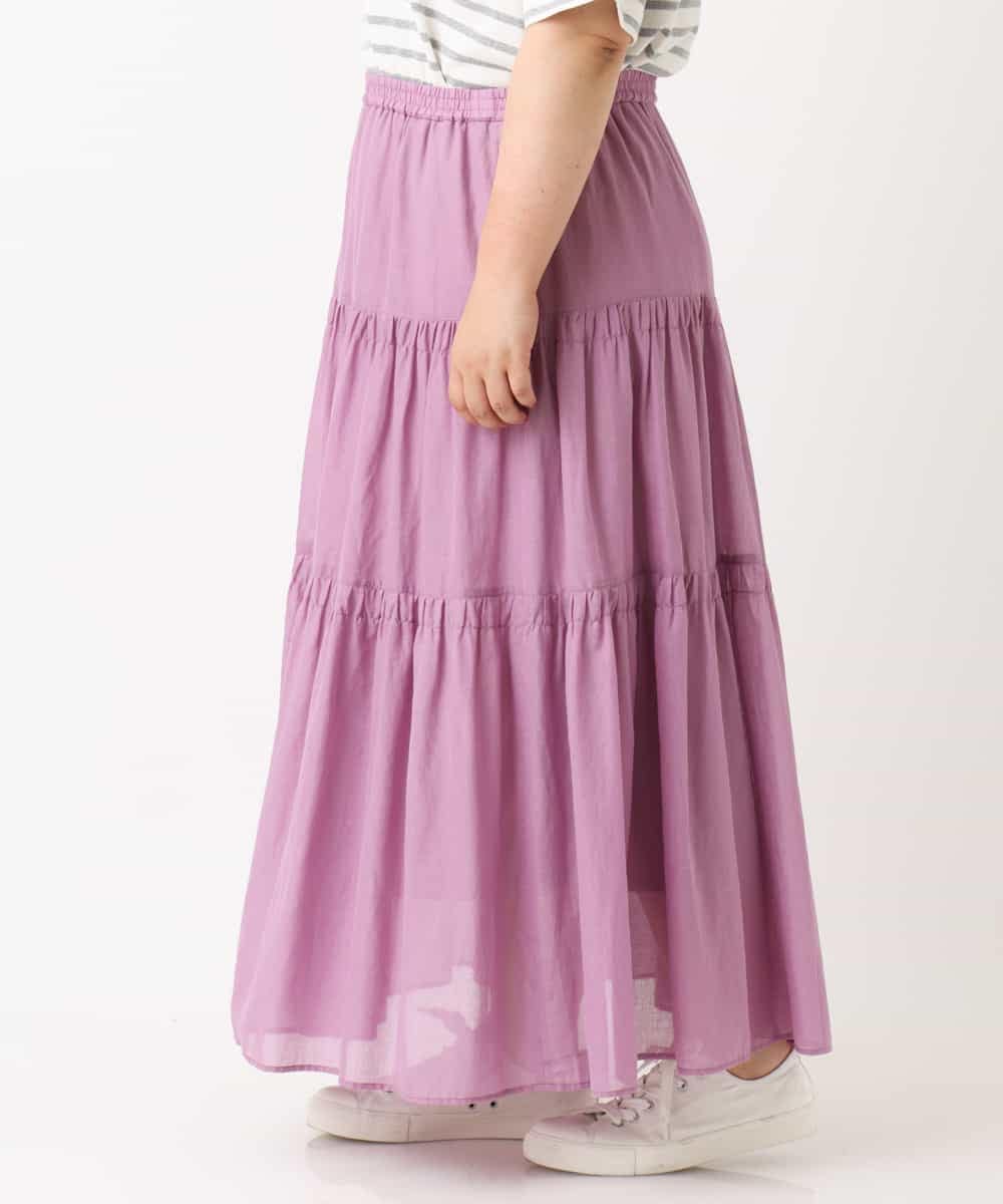 OLHHM10080 eur3(エウルキューブ) 【大きいサイズ/a.v.v×eur3】シアーコットンスカート ラベンダー(60)