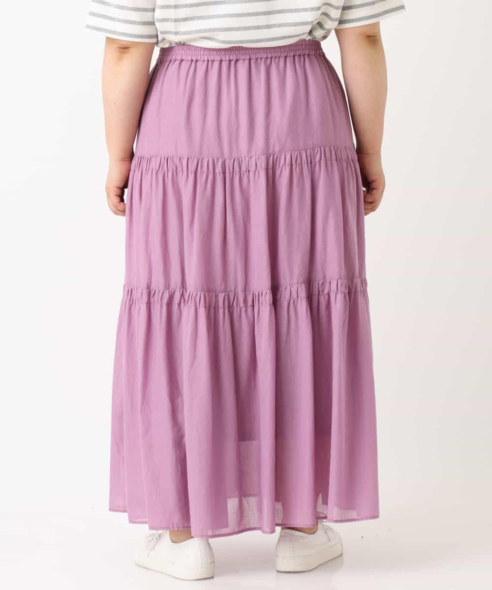 OLHHM10080 eur3(エウルキューブ) 【大きいサイズ/a.v.v×eur3】シアーコットンスカート ラベンダー(60)
