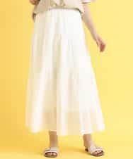OLHHM10080 eur3(エウルキューブ) 【大きいサイズ/a.v.v×eur3】シアーコットンスカート ホワイト(90)