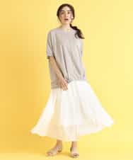 OLHHM10080 eur3(エウルキューブ) 【大きいサイズ/a.v.v×eur3】シアーコットンスカート ホワイト(90)