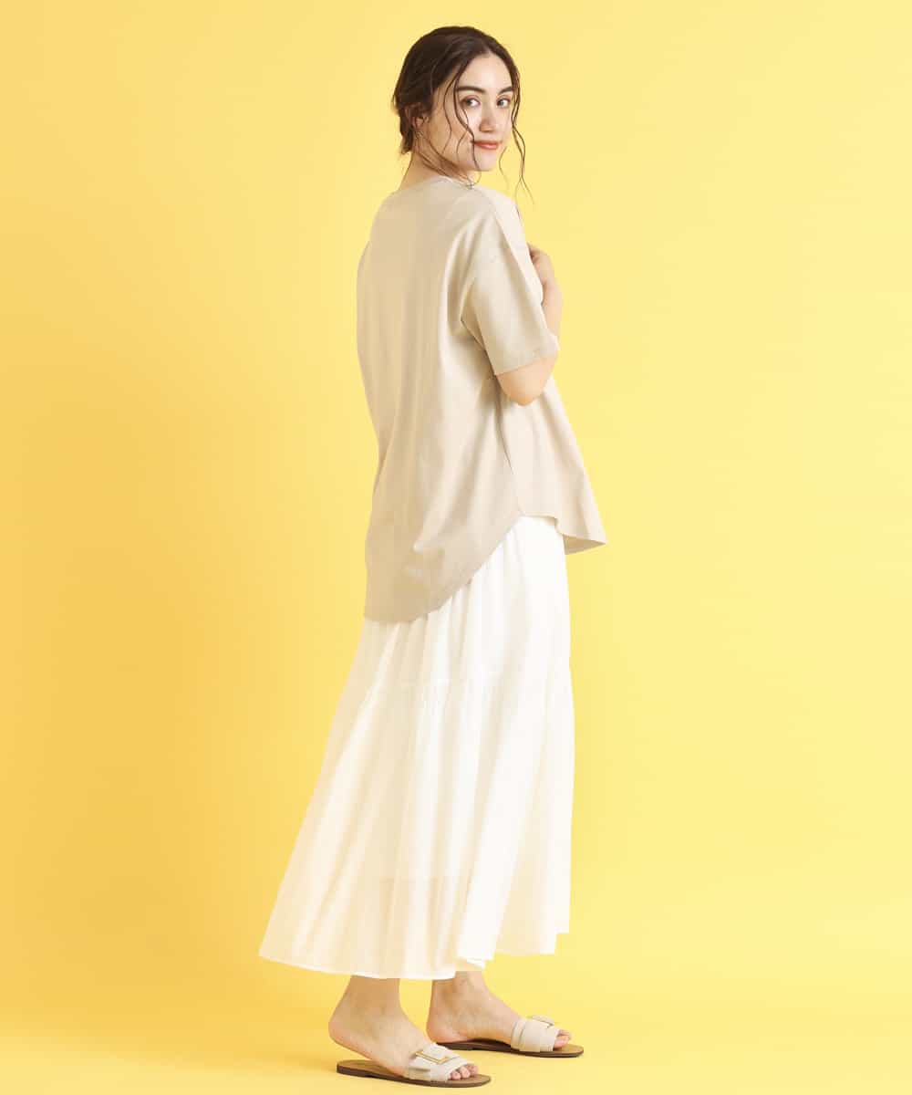 OLHHM10080 eur3(エウルキューブ) 【大きいサイズ/a.v.v×eur3】シアーコットンスカート ホワイト(90)