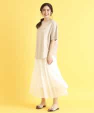 OLHHM10080 eur3(エウルキューブ) 【大きいサイズ/a.v.v×eur3】シアーコットンスカート ホワイト(90)