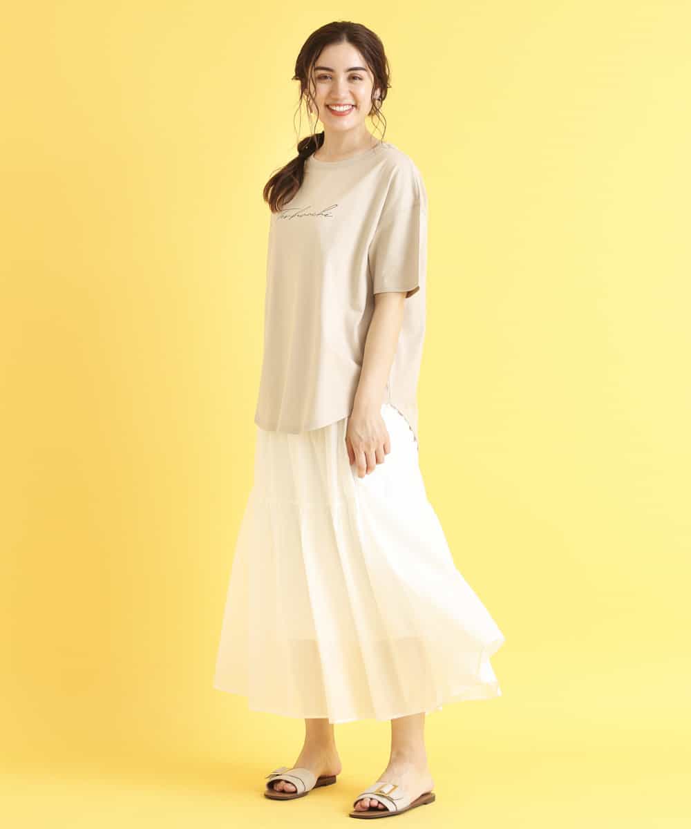 OLHHM10080 eur3(エウルキューブ) 【大きいサイズ/a.v.v×eur3】シアーコットンスカート ホワイト(90)