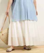 OLHHM10080 eur3(エウルキューブ) 【大きいサイズ/a.v.v×eur3】シアーコットンスカート ホワイト(90)