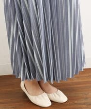 OLHHP14090 eur3(エウルキューブ) 【大きいサイズ】ストライププリーツスカート ブルー(55)